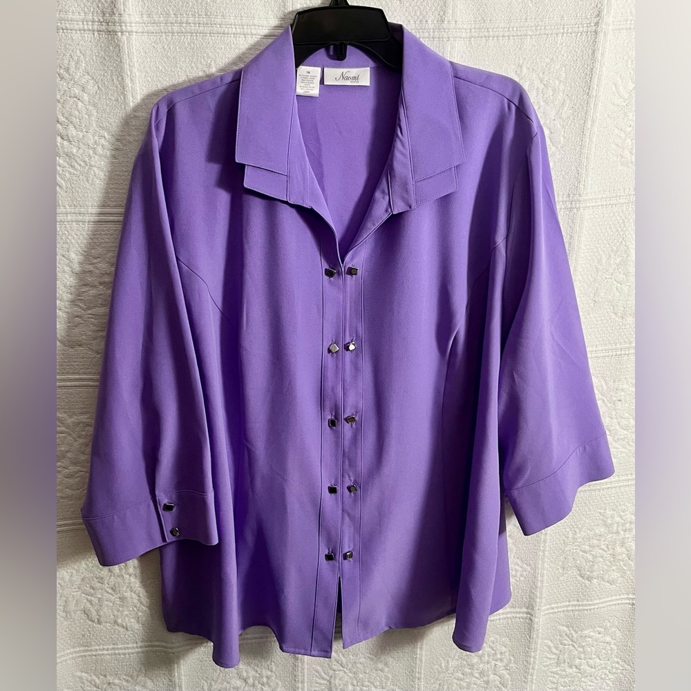 Naomi Stretch Purple Shirt Size 3X